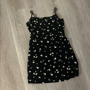 Sophie Rue Black and Yellow Textured Dress